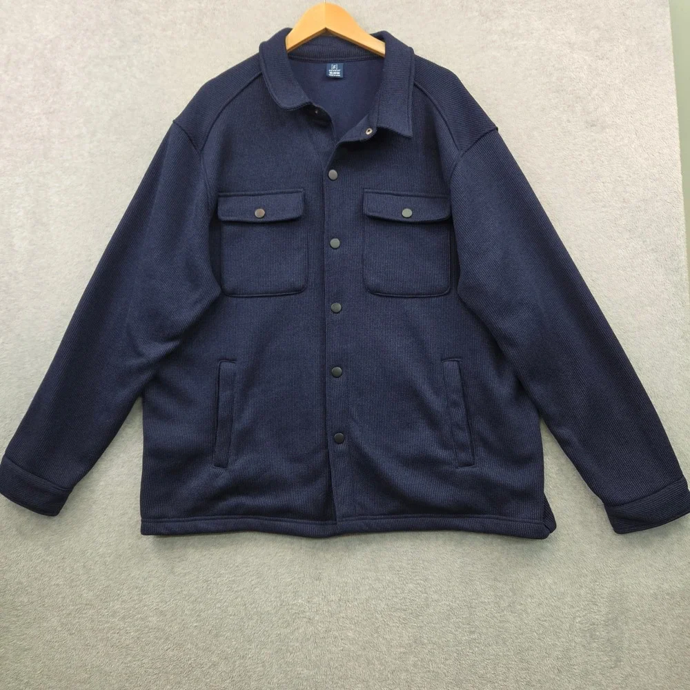 GEORGE Cabincore Fleece Lined Waffle Knit Dadcore Shacket Shirt Jacket Mens 2XL
